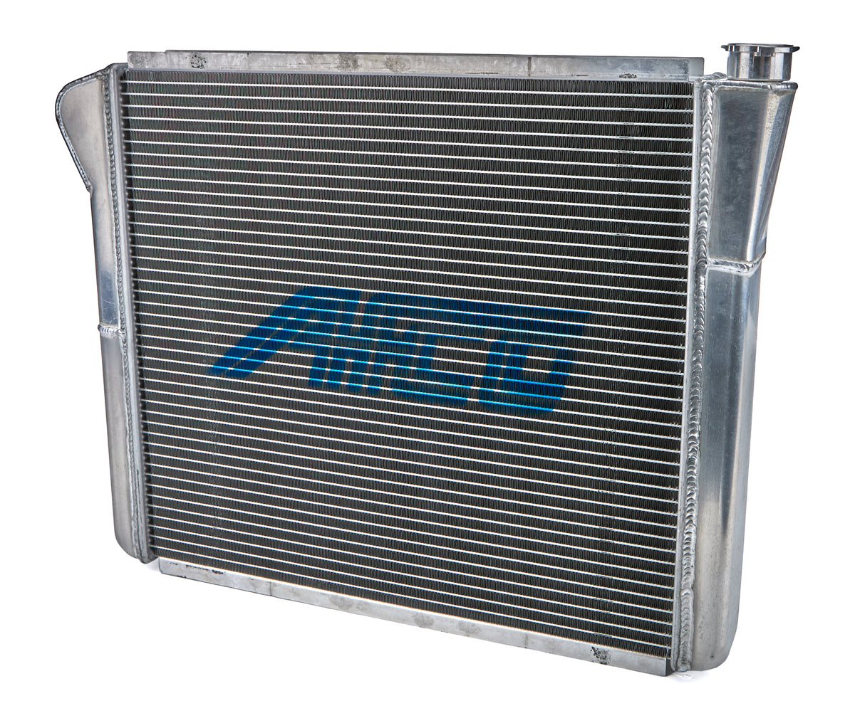 AFCO Aluminum Double Pass Radiator - 19" x 24" - Inlet 1-1/2" Right, Outlet 1-3/4" Right
