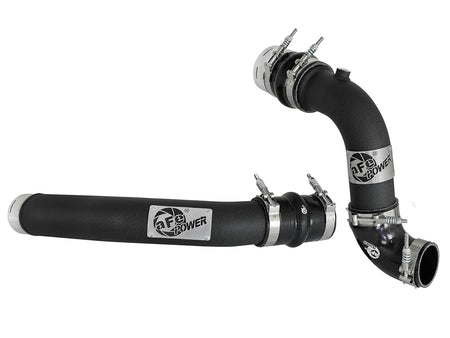 aFe Power BladeRunner Aluminum Intercooler Pipe - Black - Turbocharger to Intercooler - Ford PowerStroke - Ford Fullsize Truck 2017-22