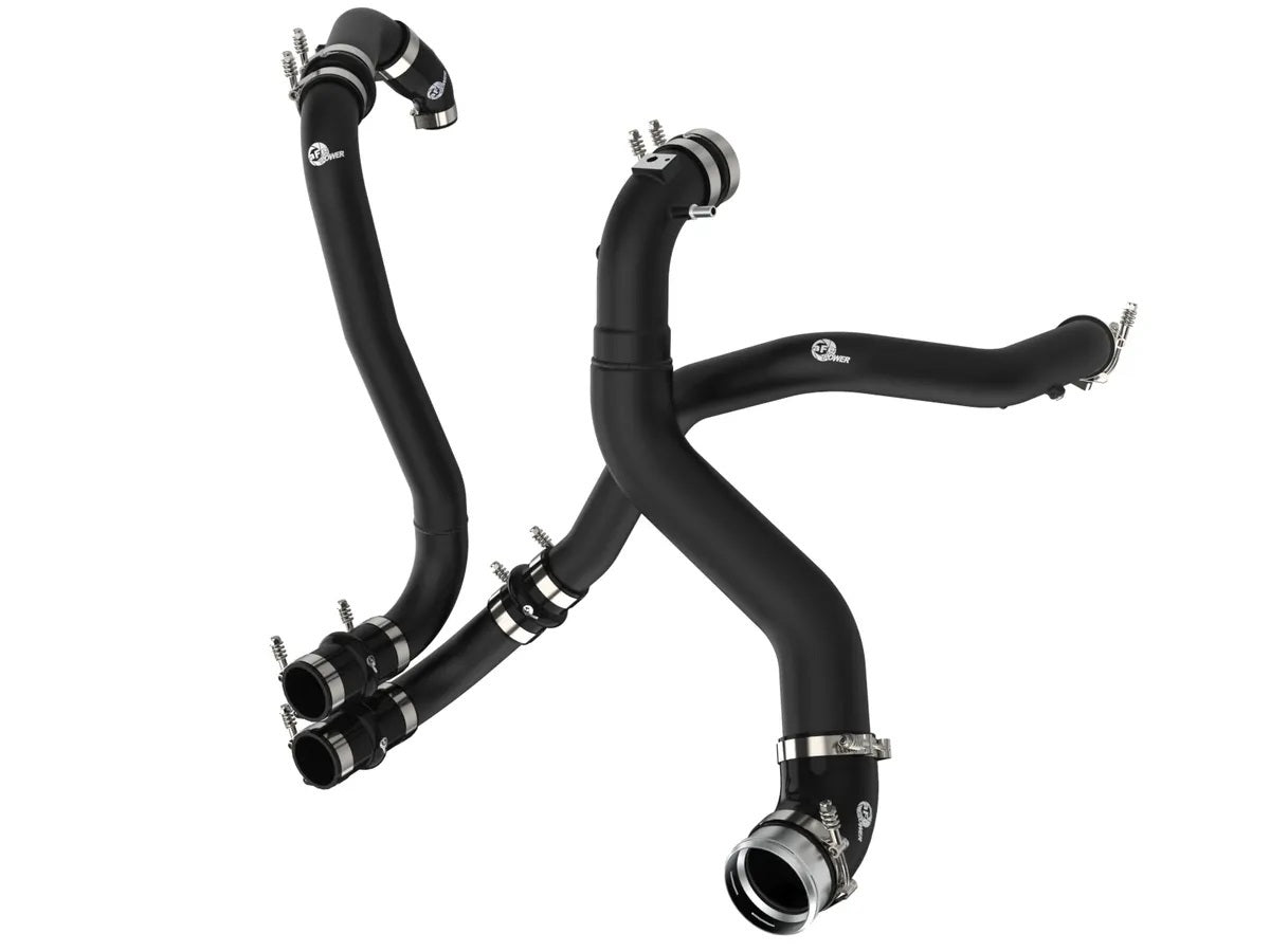 aFe Power BladeRunner Aluminum Intercooler Pipe - Black - Turbocharger to Intercooler - Ford EcoBoost V6 - Ford Fullsize Truck 2021-25