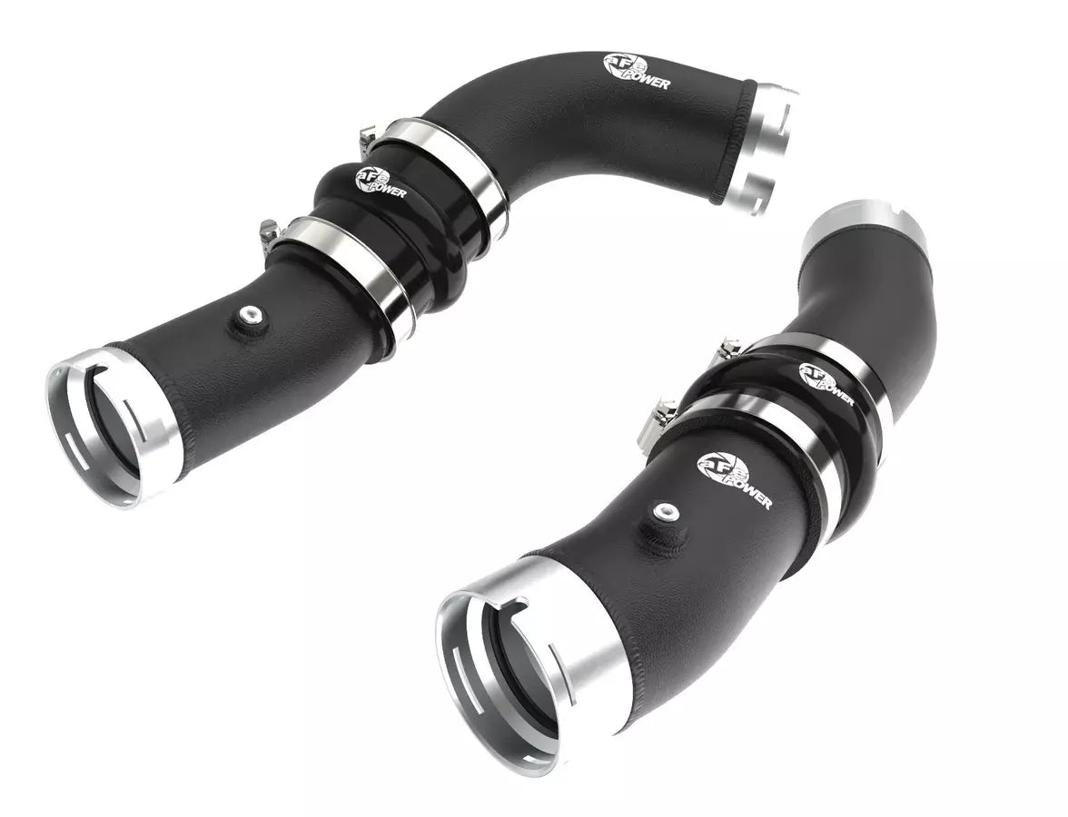 aFe Power BladeRunner Aluminum Intercooler Pipe - Black - Turbocharger to Intercooler - Toyota 4-Cylinder - Toyota Midsize Truck 2022-25