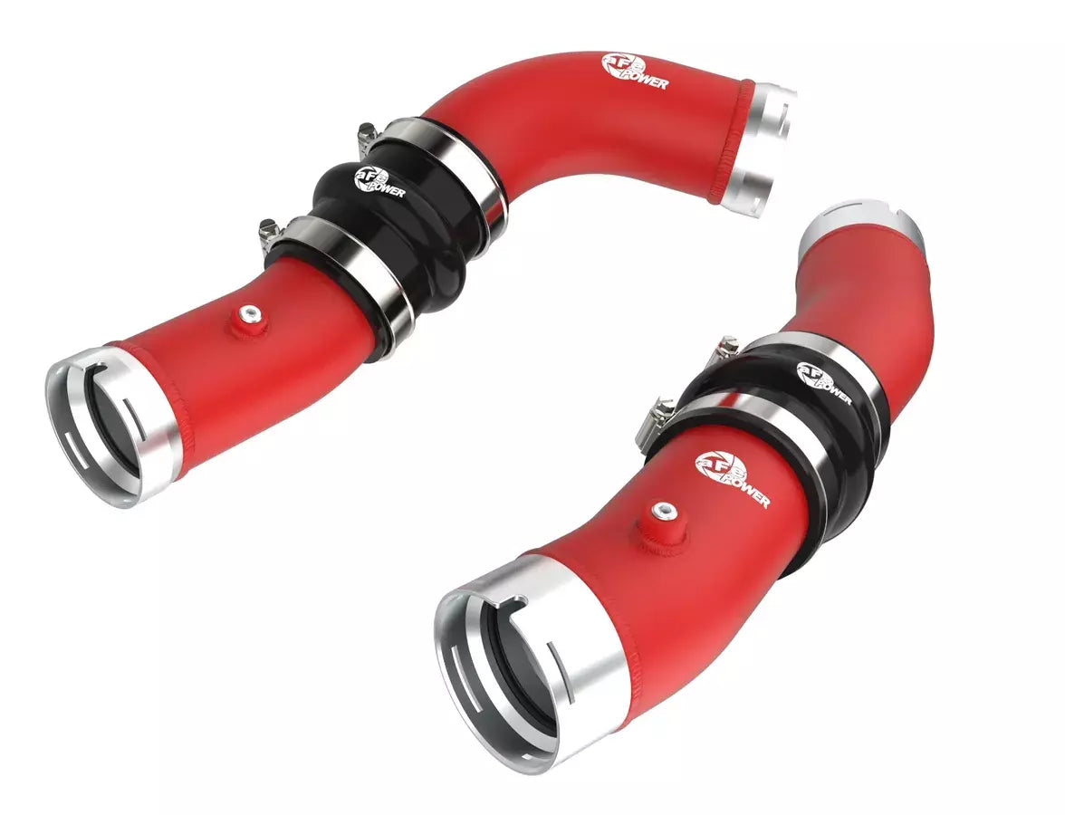 aFe Power BladeRunner Aluminum Intercooler Pipe - Red - Turbocharger to Intercooler - Toyota 4-Cylinder - Toyota Midsize Truck 2022-25