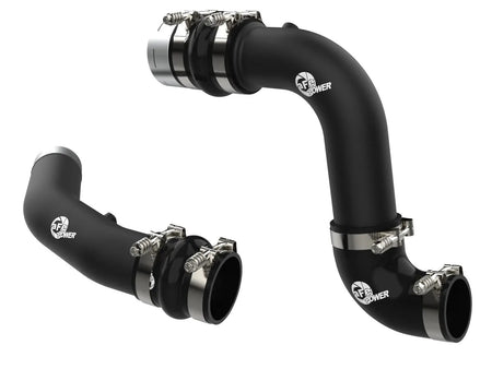 aFe Power BladeRunner Aluminum Intercooler Pipe - Black - Intercooler Cold / Hot Side - Ford Powerstroke - Ford Fullsize Truck 2023-24