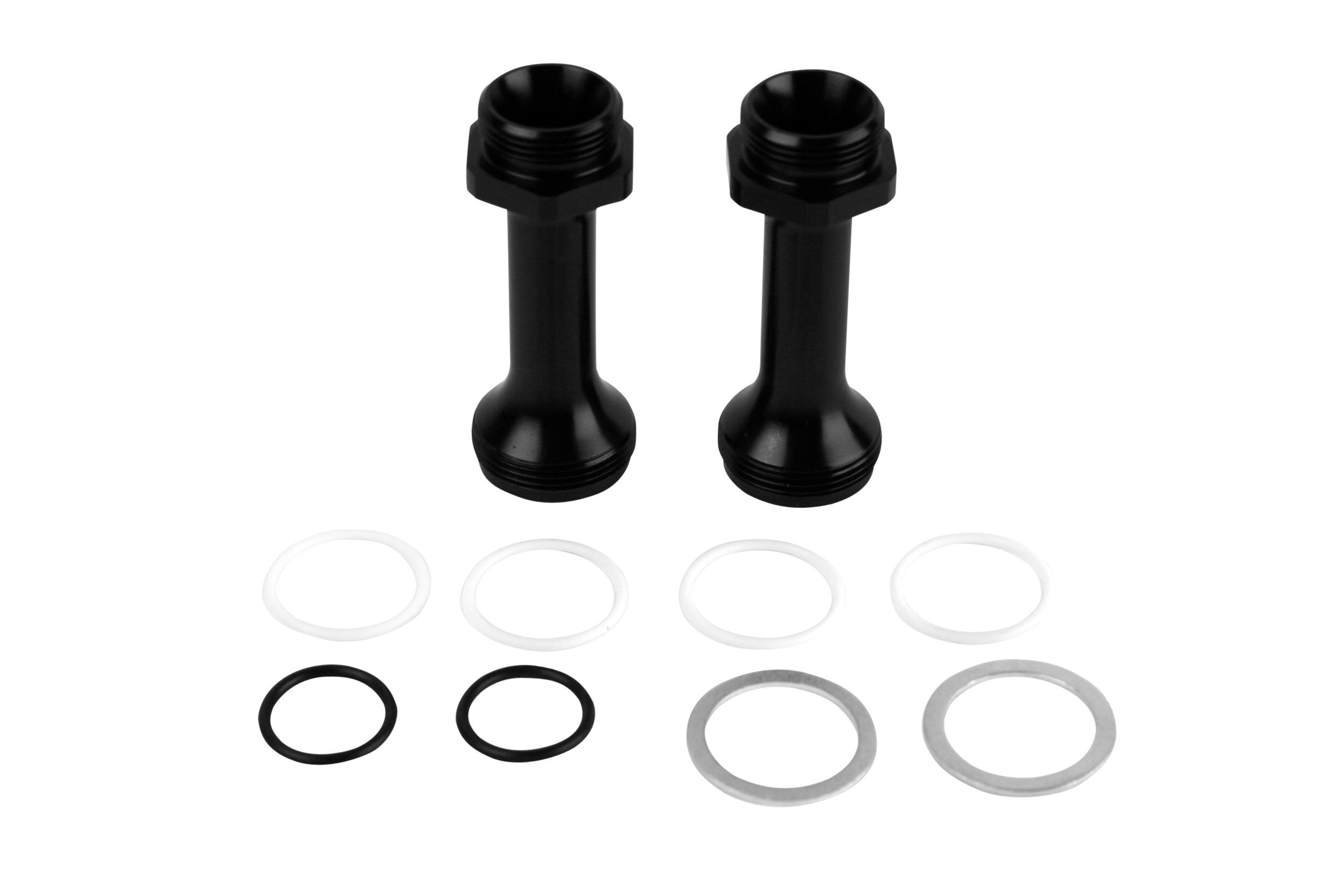 Aeromotive Straight Carburetor Inlet Fitting - 7/8-20 in Male O-Ring to 7/8-20 in Male O-Ring Outlet - Black - Holley Carburetors