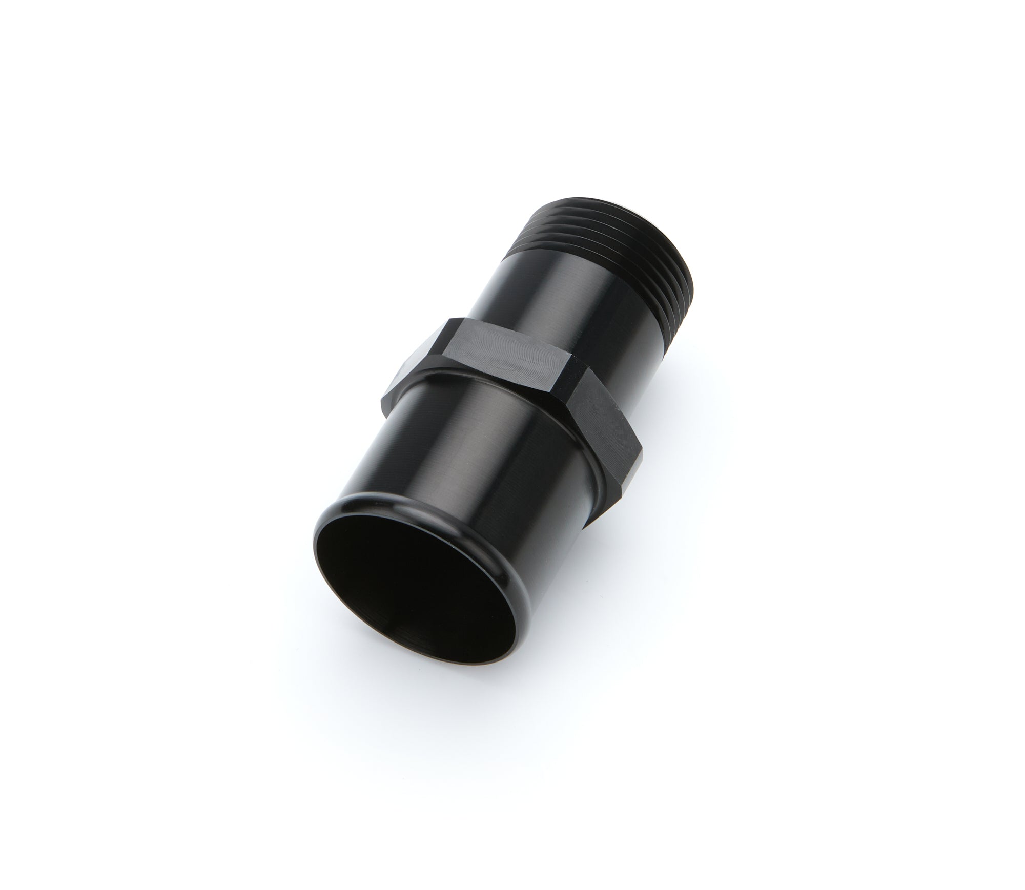 Aeromotive 1 in NPT Male to 1-1/2 in Hose Barb Straight Adapter Fitting - Black