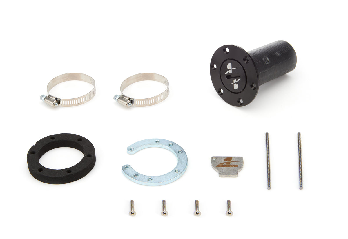 Aeromotive Flush Remote Mount Screw-On Slotted Fuel Filler Cap Assembly - 6-Bolt Flange - Black