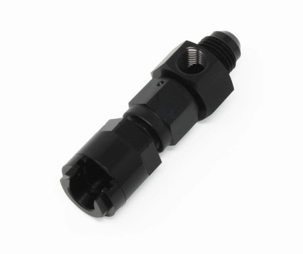 Aeromotive Legacy VaporWorx Straight 6 AN Male to 3/8 in Female Quick Disconnect Hex Head Fuel Line Adapter - 1/8 in NPT Port - Black