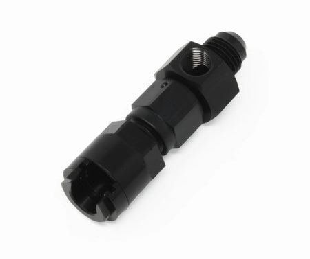 Aeromotive Legacy VaporWorx Straight 6 AN Male to 3/8 in Female Quick Disconnect Hex Head Fuel Line Adapter - 1/8 in NPT Port - Black