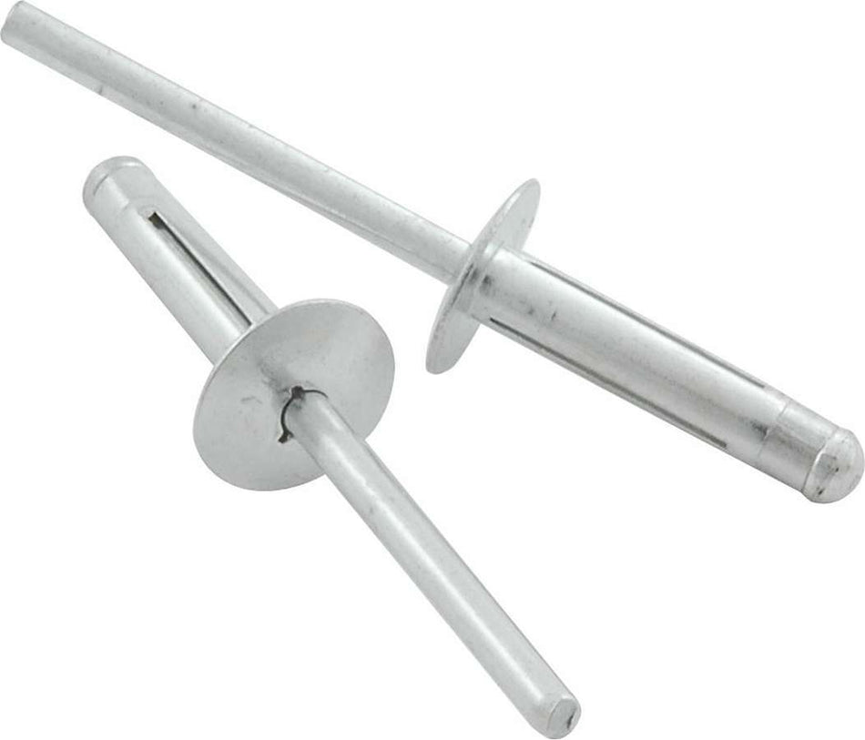 Allstar Performance 3/16" Medium Aluminum Head Flange Style Rivets - Silver - 1/8" to 3/8" Grip Range - (250 Pack) - Aluminum Mandrel