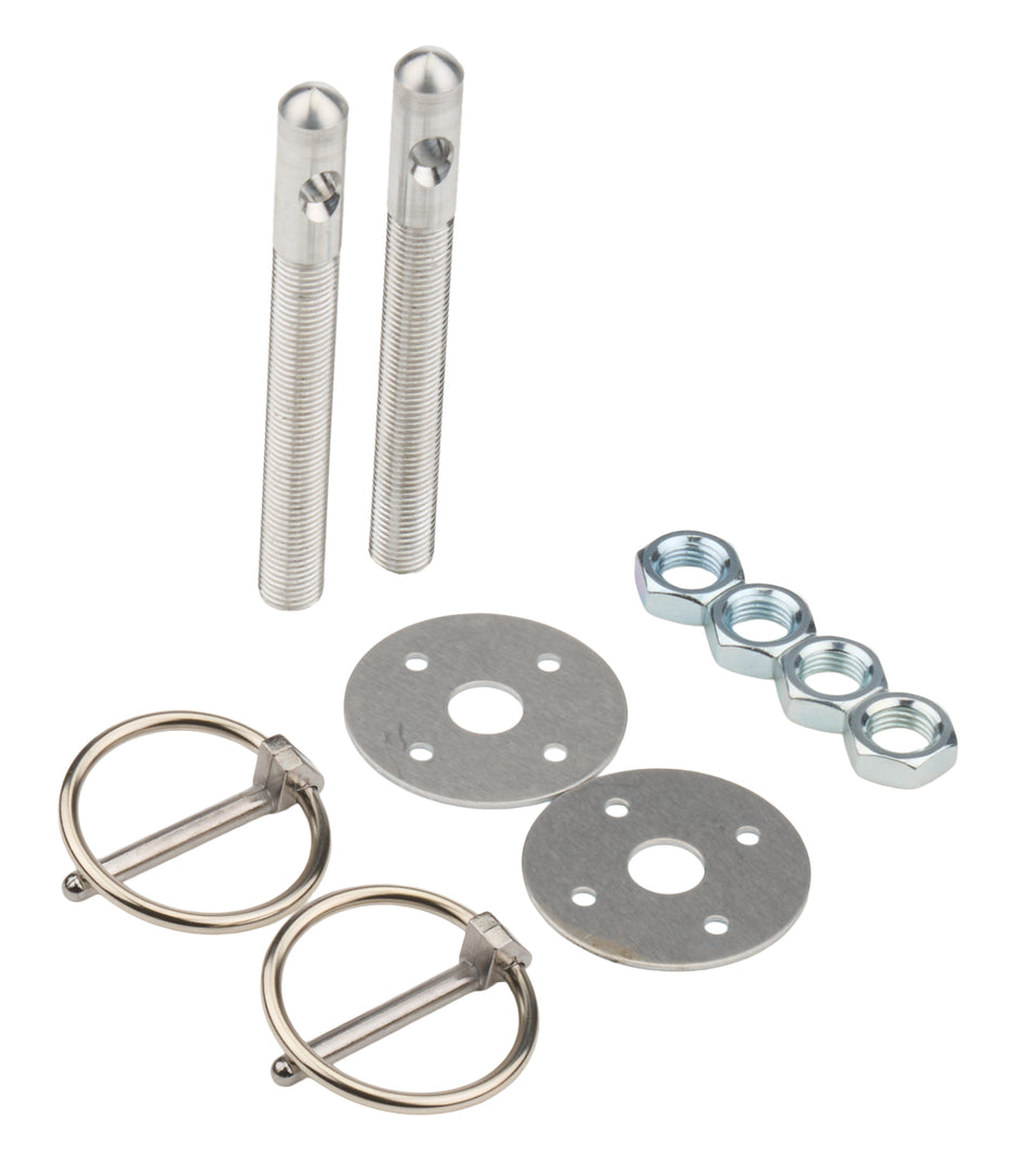 Allstar Performance Aluminum Hood Pin Kit - Silver - 3/8" Diameter
