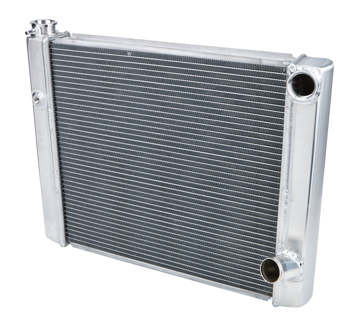 Allstar Performance Aluminum Dual Pass Radiator - 24 in W x 19 in H x 2.25 in D - Right Side Inlet - Right Side Outlet