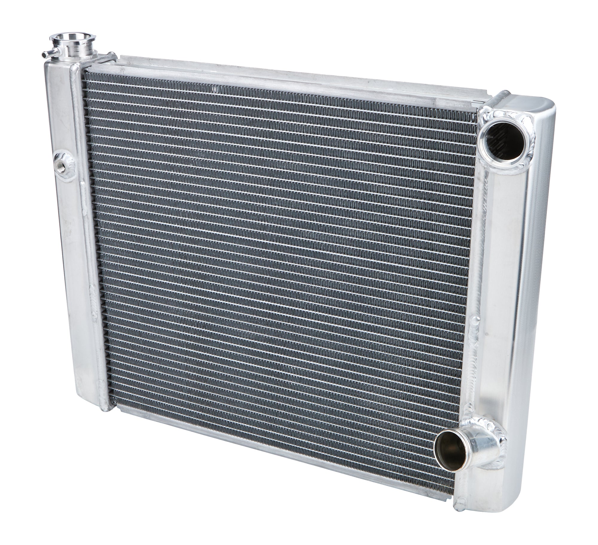 Allstar Performance Aluminum Dual Pass Radiator - 24 in W x 19 in H x 2.25 in D - Right Side Inlet - Right Side Outlet