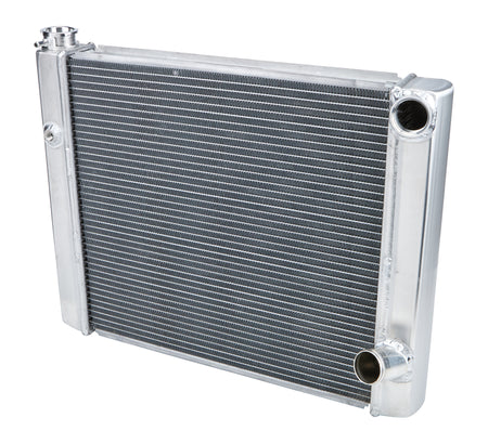 Allstar Performance Aluminum Dual Pass Radiator - 24 in W x 19 in H x 2.25 in D - Right Side Inlet - Right Side Outlet