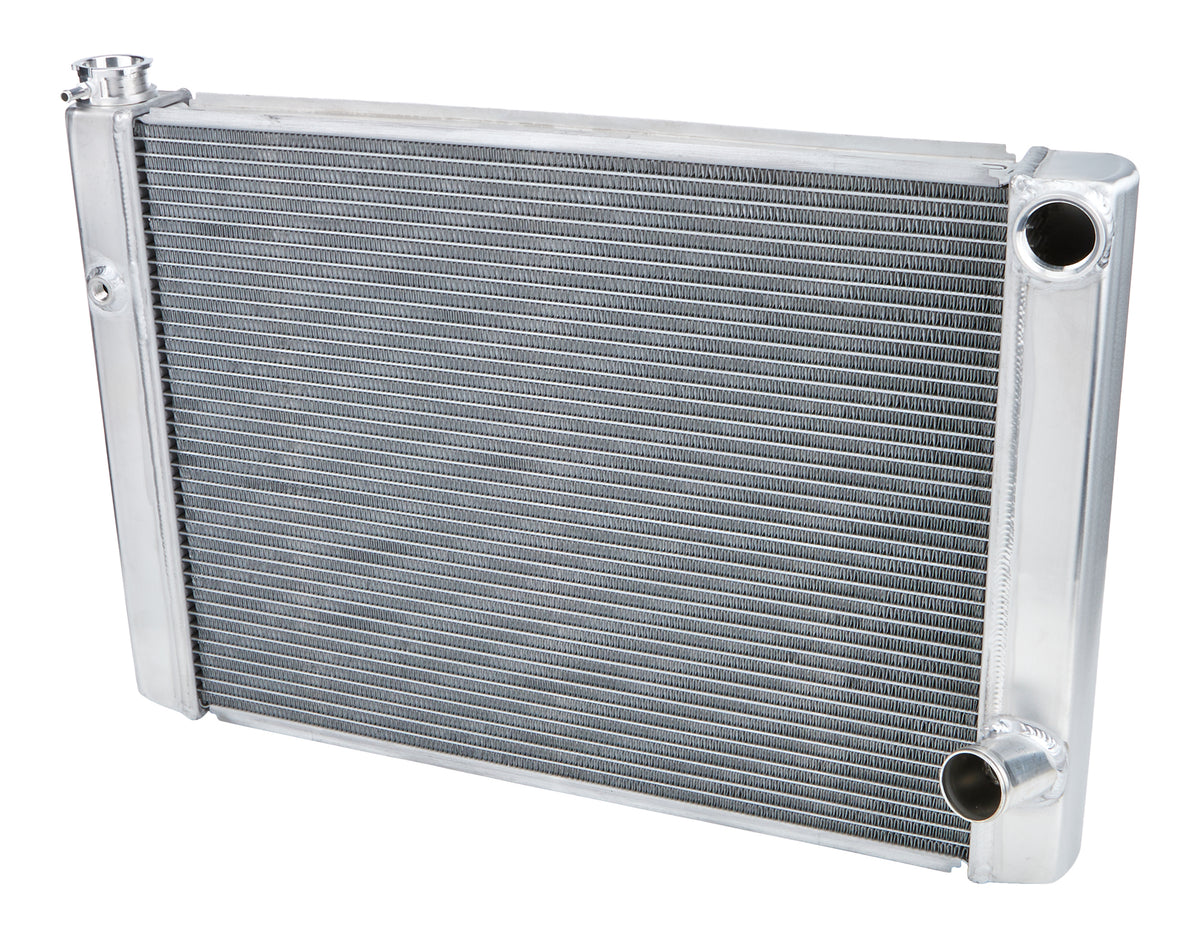 Allstar Performance Aluminum Dual Pass Radiator - 28 in W x 19 in H x 2.25 in D - Right Side Inlet - Right Side Outlet
