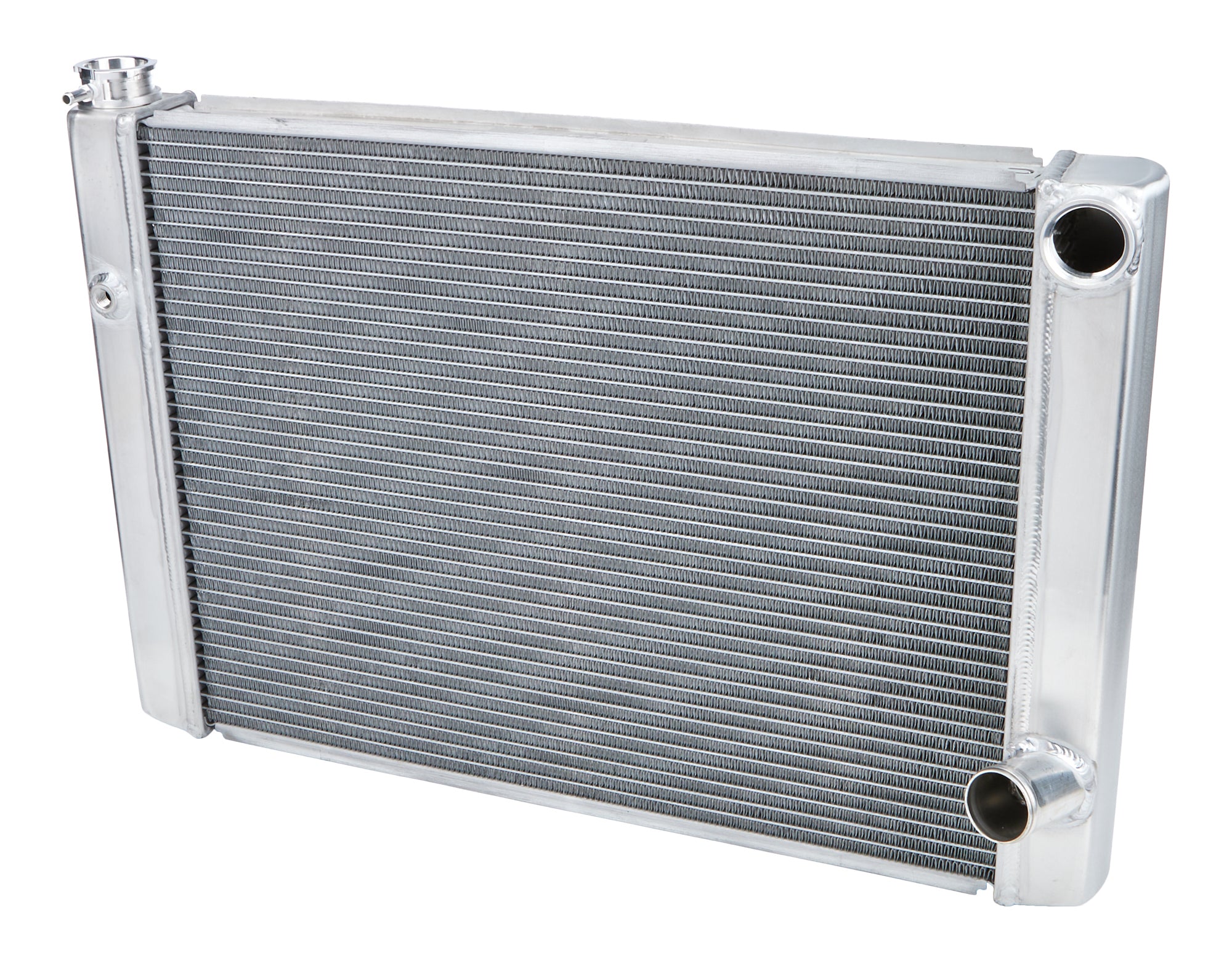 Allstar Performance Aluminum Dual Pass Radiator - 28 in W x 19 in H x 2.25 in D - Right Side Inlet - Right Side Outlet