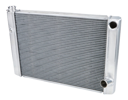 Allstar Performance Aluminum Dual Pass Radiator - 28 in W x 19 in H x 2.25 in D - Right Side Inlet - Right Side Outlet