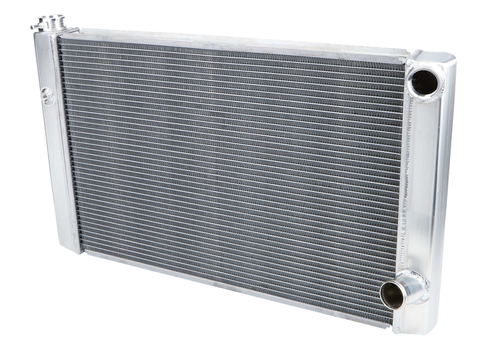 Allstar Performance Aluminum Dual Pass Radiator - 31 in W x 19 in H x 2.25 in D - Right Side Inlet - Right Side Outlet