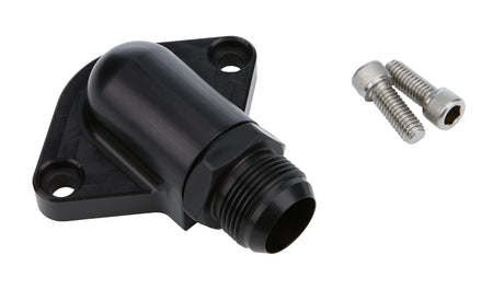 Allstar Performance Low Profile 90 Degree Water Neck - 16 AN Male Inlet - Black - Chevy V8