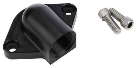 Allstar Performance Low Profile 90 Degree Water Neck - 16 AN Female O-Ring Inlet - Black - Chevy V8
