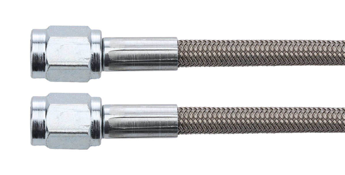 Allstar Performance Braided Stainless AN Hose - PTFE Lined - 42 in - 3 AN Straight Female to 3 AN Straight Female (Set of 5)