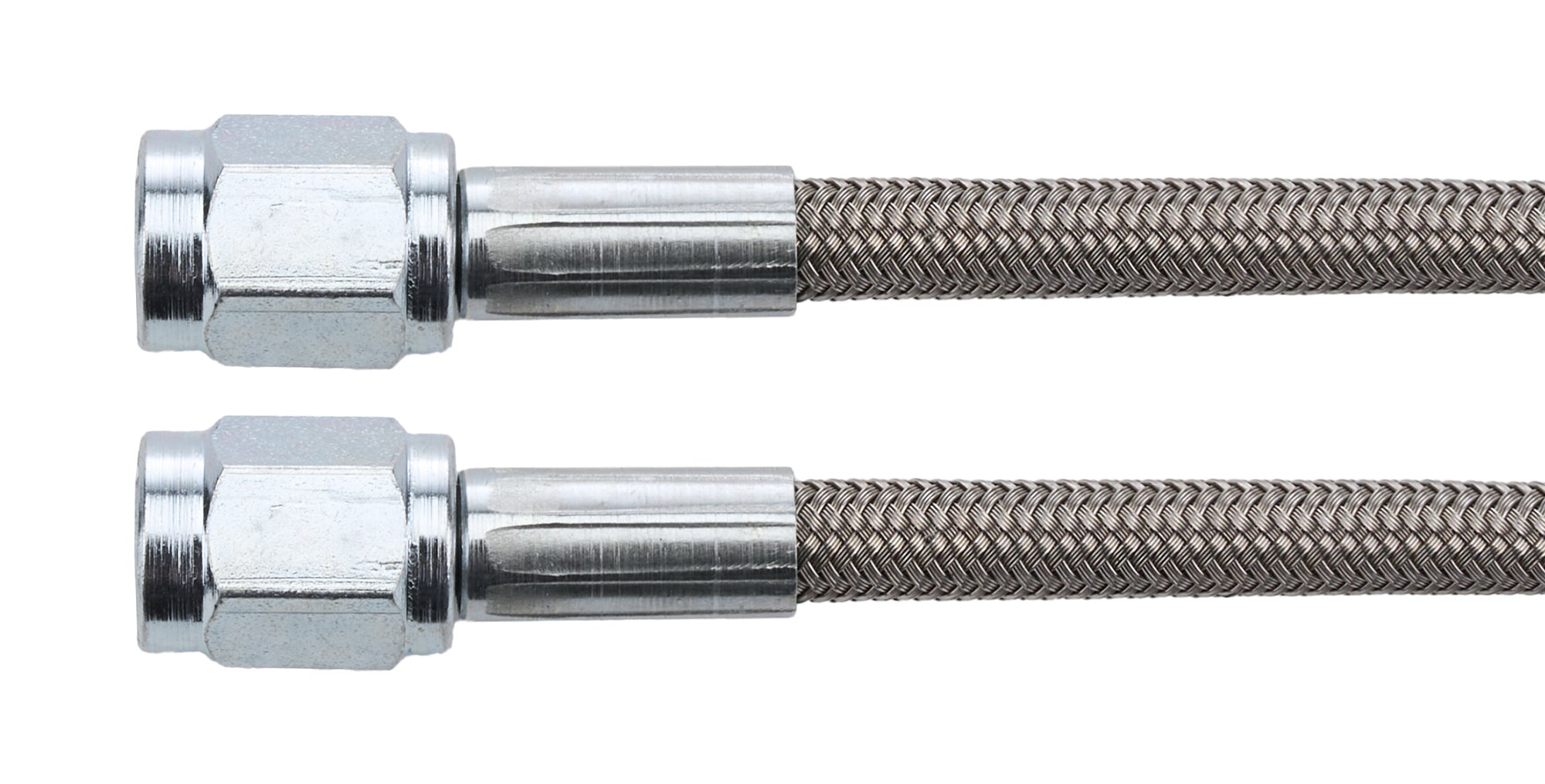 Allstar Performance Braided Stainless AN Hose - PTFE Lined - 42 in - 3 AN Straight Female to 3 AN Straight Female (Set of 5)
