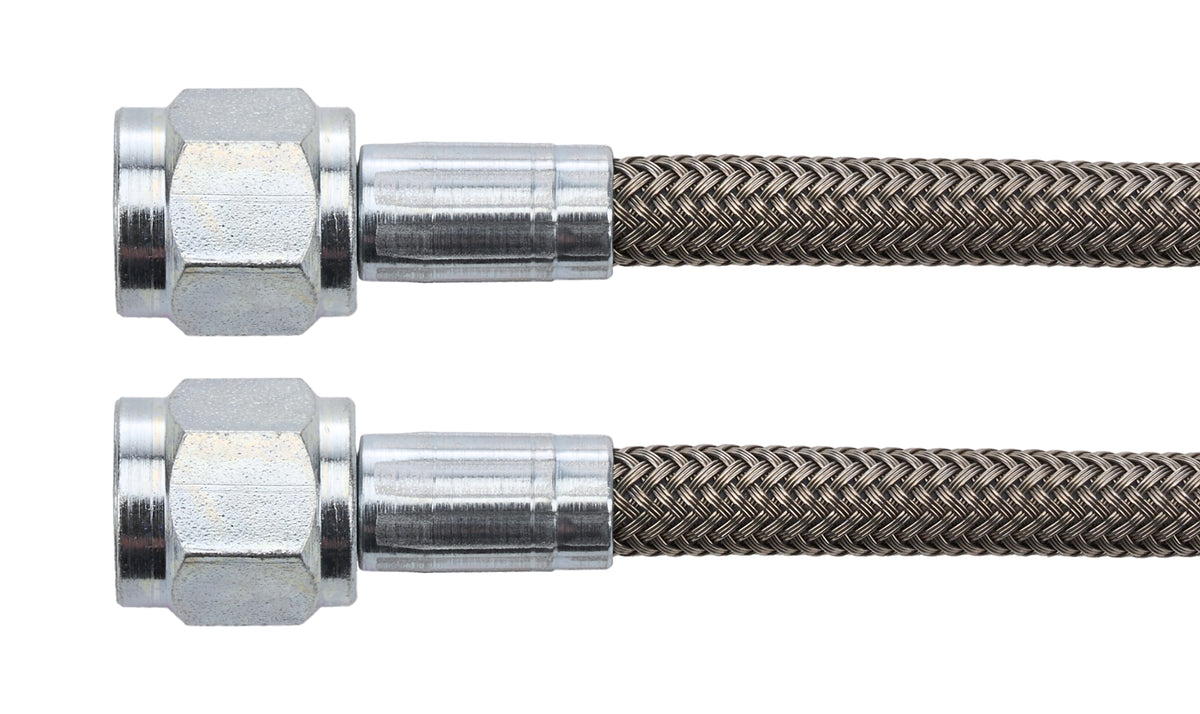 Allstar Performance Braided Stainless AN Hose - PTFE Lined - 72 in - 4 AN Straight Female to 4 AN Straight Female (Set of 5)