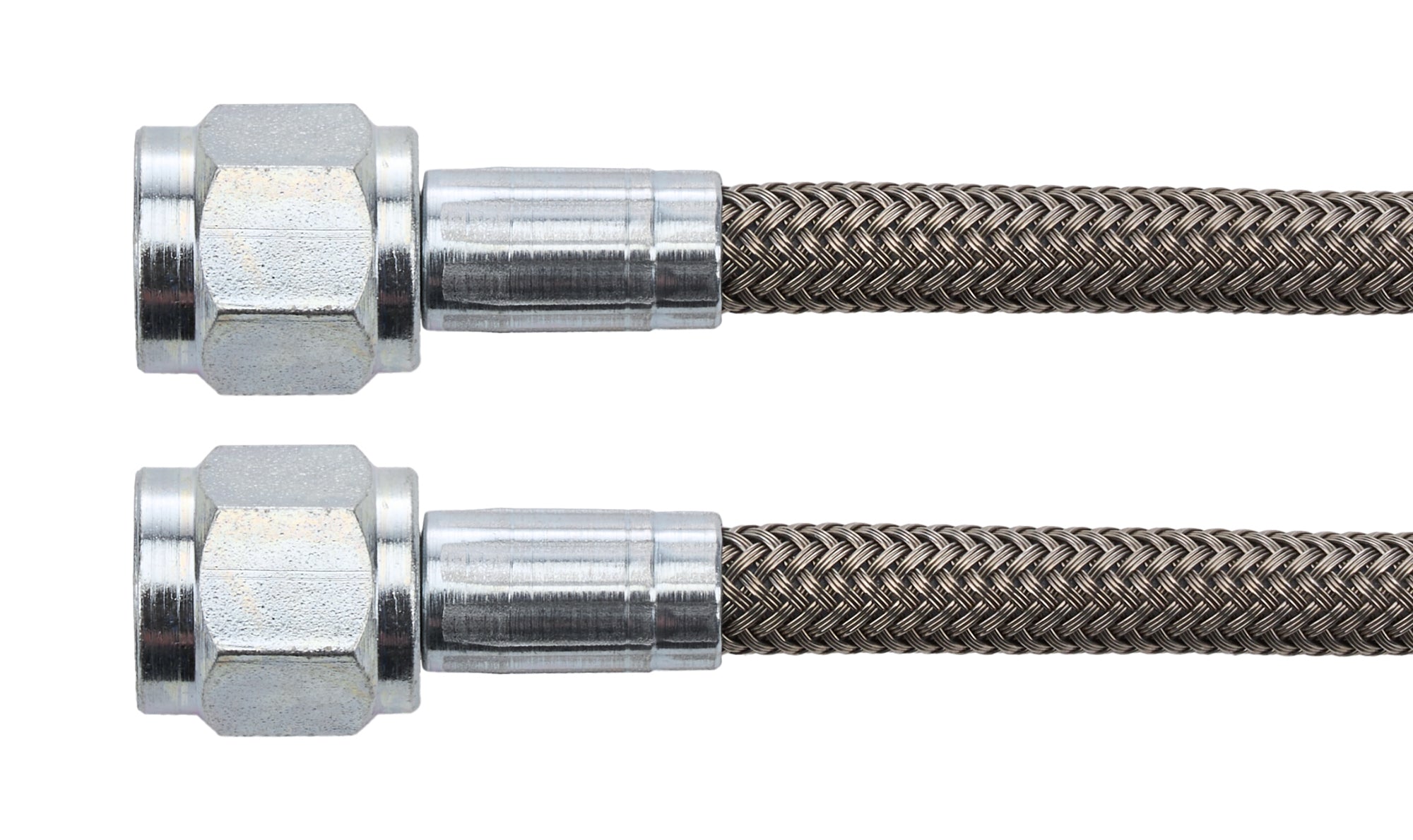 Allstar Performance Braided Stainless AN Hose - PTFE Lined - 72 in - 4 AN Straight Female to 4 AN Straight Female (Set of 5)