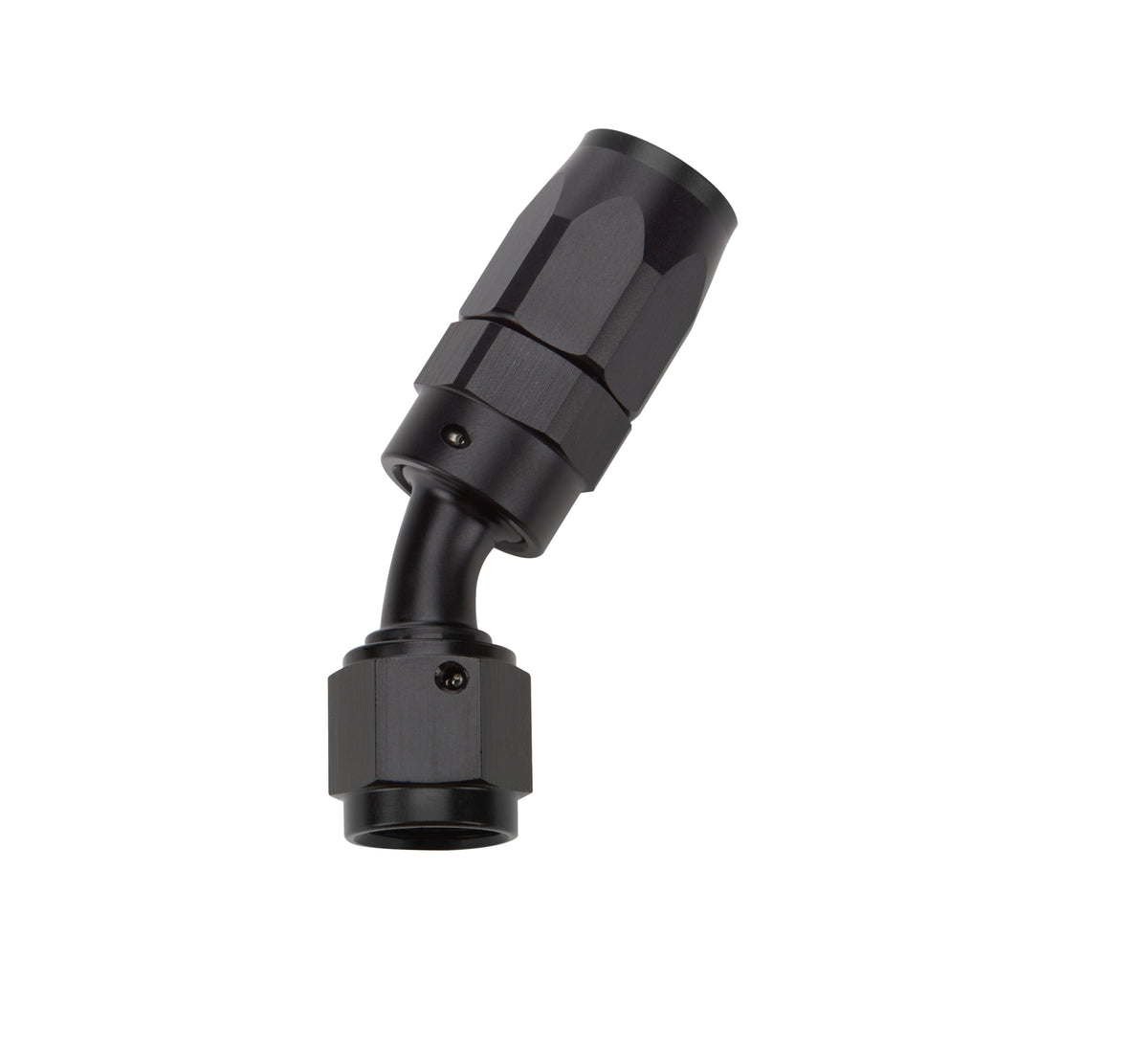 Allstar Performance Reusable Hose End - Black - 30 Deg Elbow -6 AN