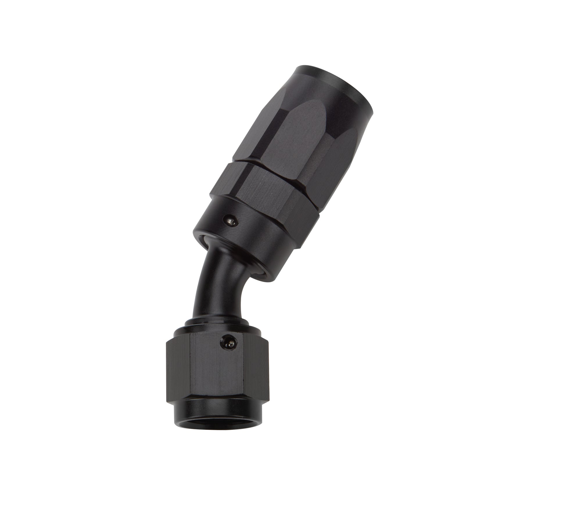 Allstar Performance Reusable Hose End - Black - 30 Deg Elbow -6 AN