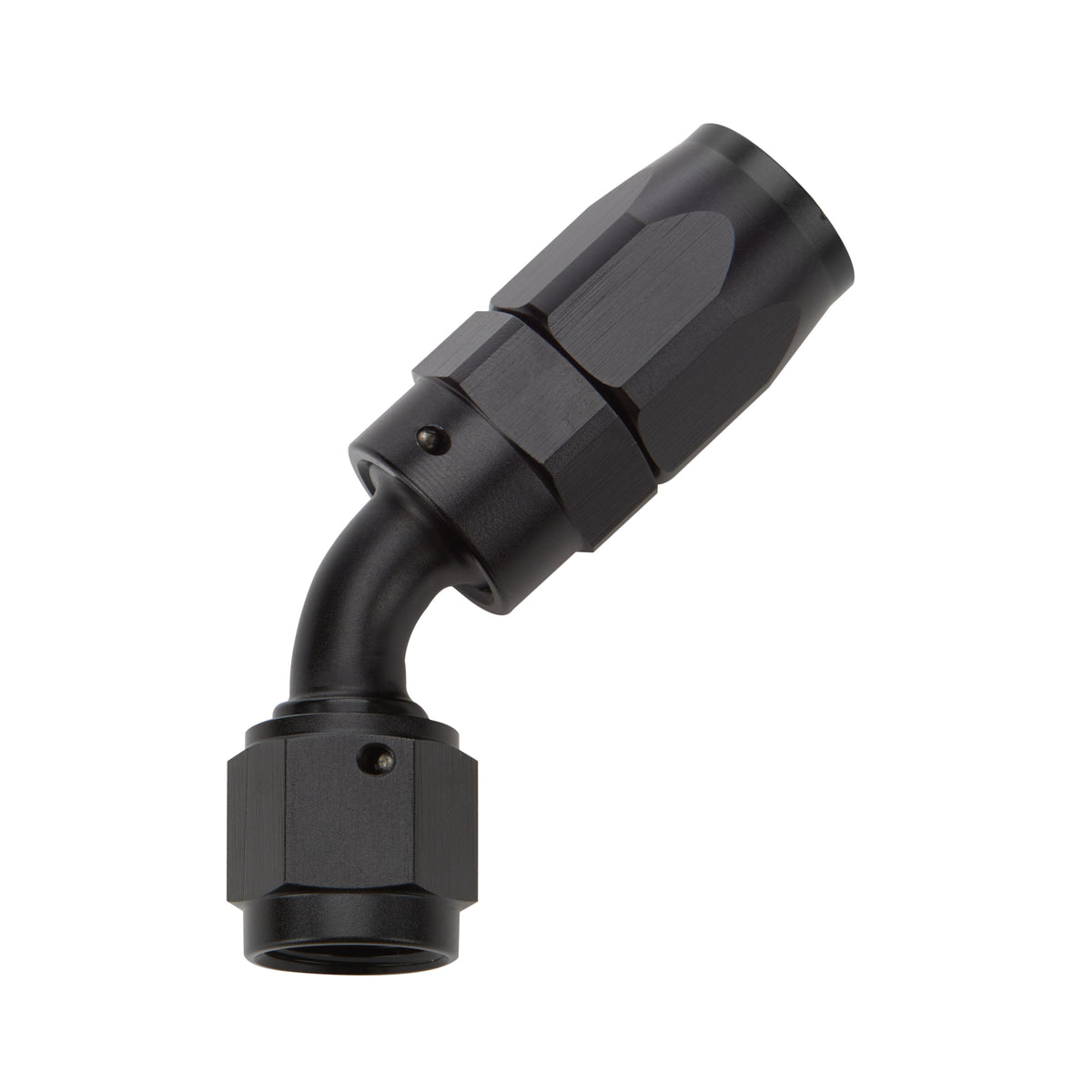 Allstar Performance Reusable Hose End - Black - 45 Deg Elbow -8 AN