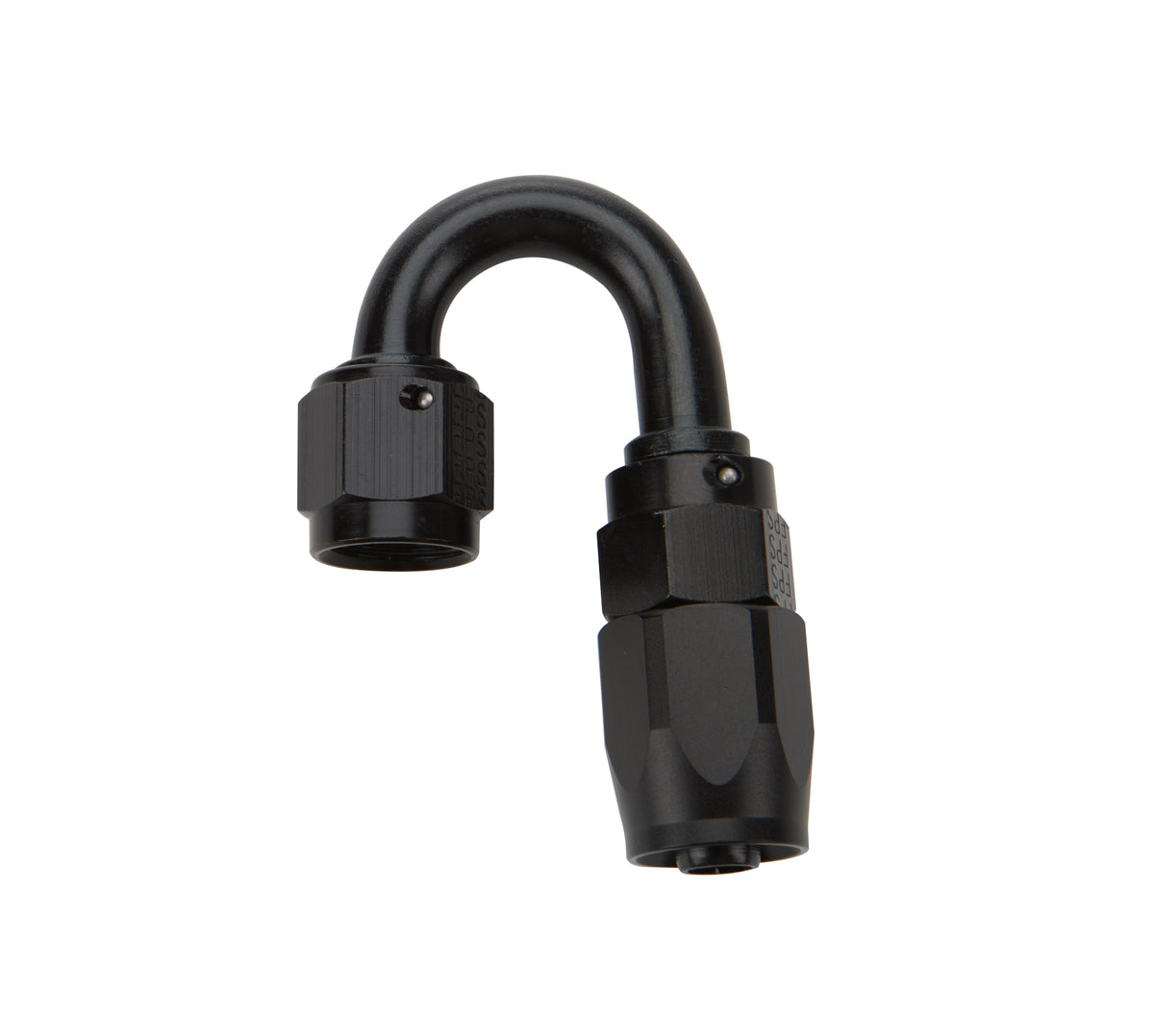 Allstar Performance Reusable Hose End - Black - 180 Deg Elbow -6 AN