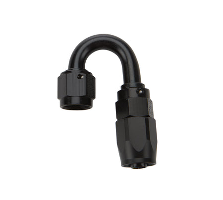 Allstar Performance Reusable Hose End - Black - 180 Deg Elbow -6 AN