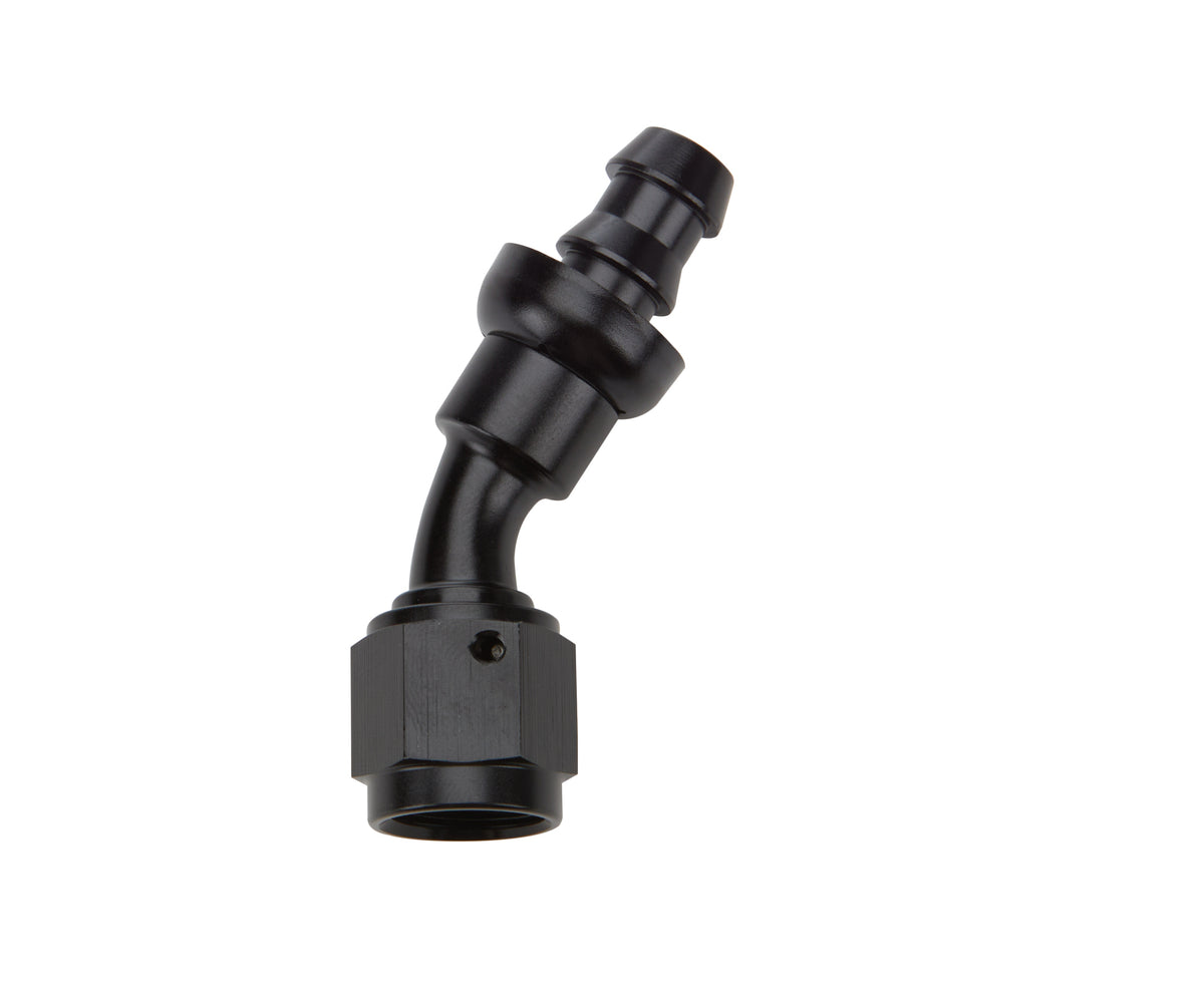 Allstar Performance Pushlock Hose End - Black - 30 Deg Elbow -6 AN