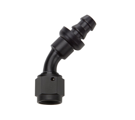 Allstar Performance Pushlock Hose End - Black - 45 Deg Elbow -6 AN