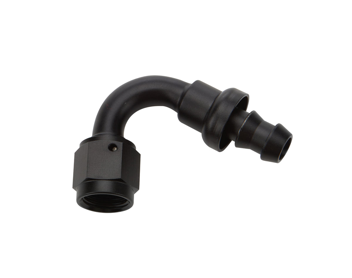 Allstar Performance Pushlock Hose End - Black - 120 Deg Elbow -6 AN