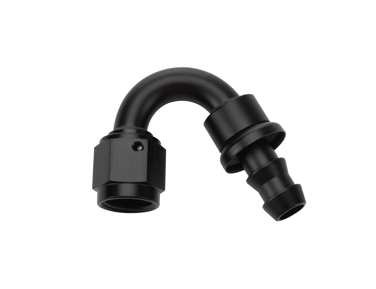 Allstar Performance Pushlock Hose End - Black - 150 Deg Elbow -6 AN