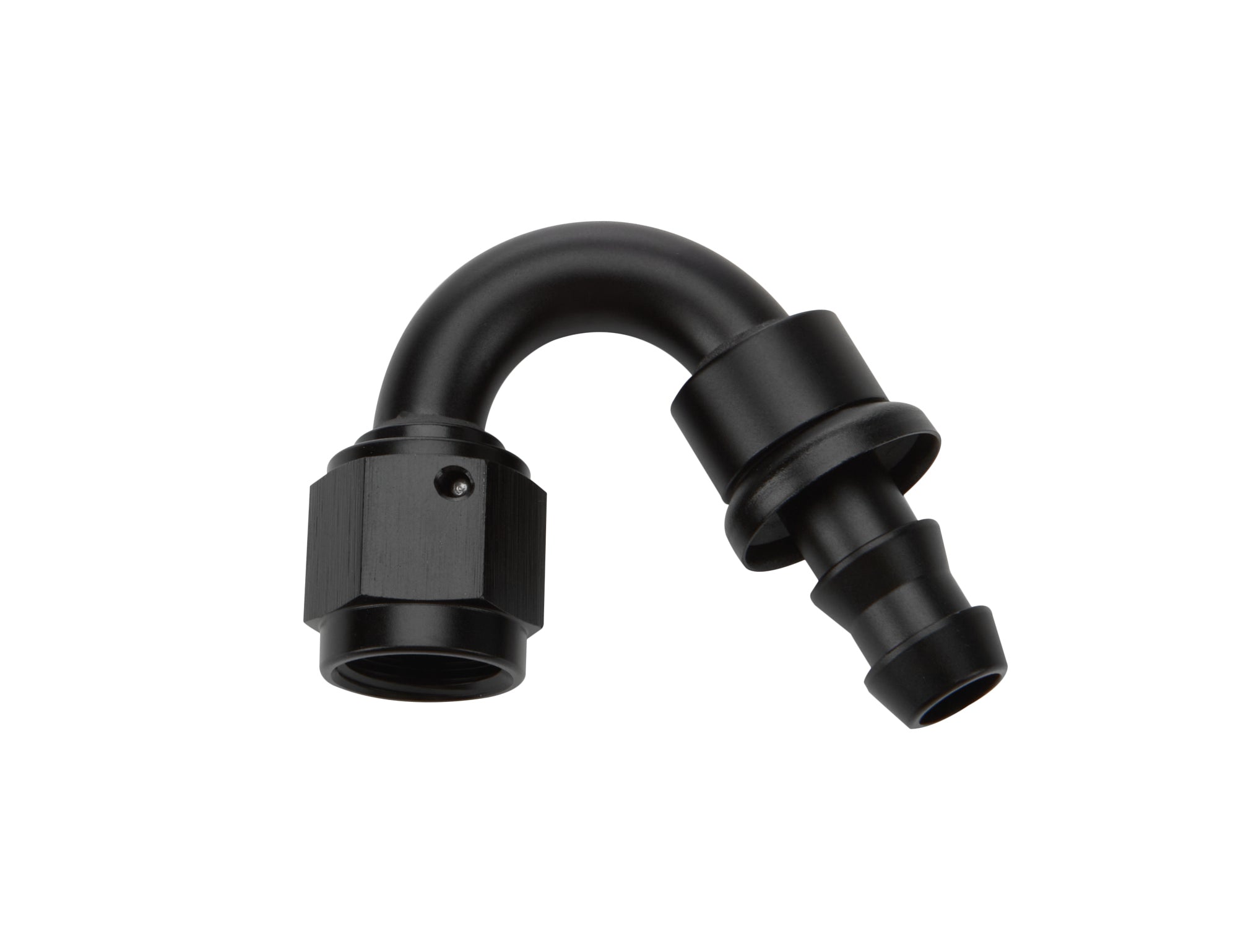Allstar Performance Pushlock Hose End - Black - 150 Deg Elbow -6 AN