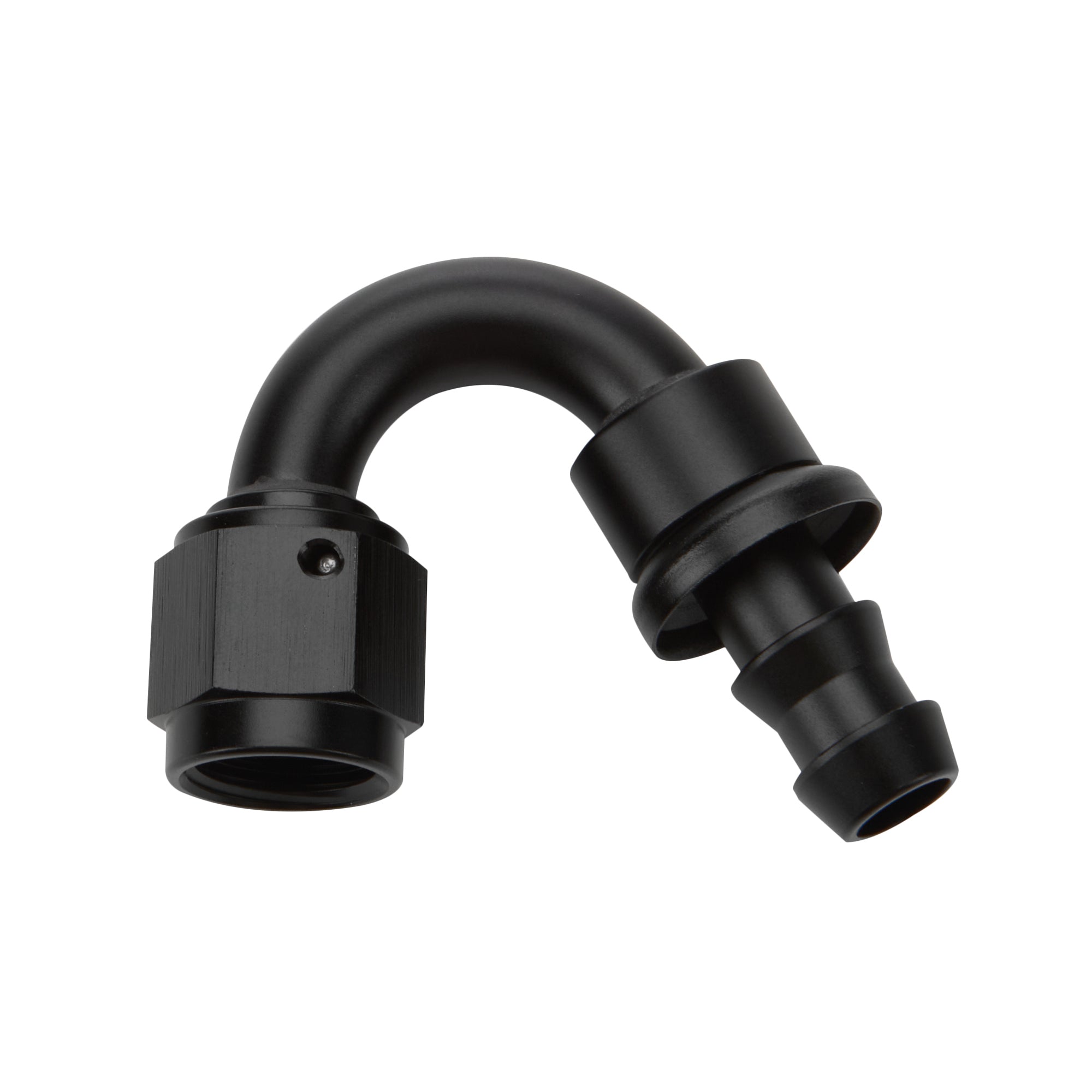 Allstar Performance Pushlock Hose End - Black - 150 Deg Elbow -8 AN