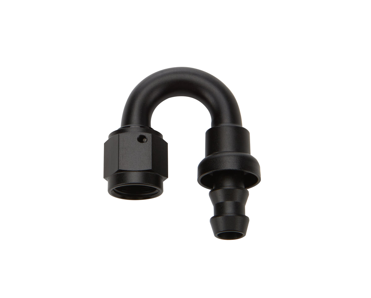Allstar Performance Pushlock Hose End - Black - 180 Deg Elbow -6 AN