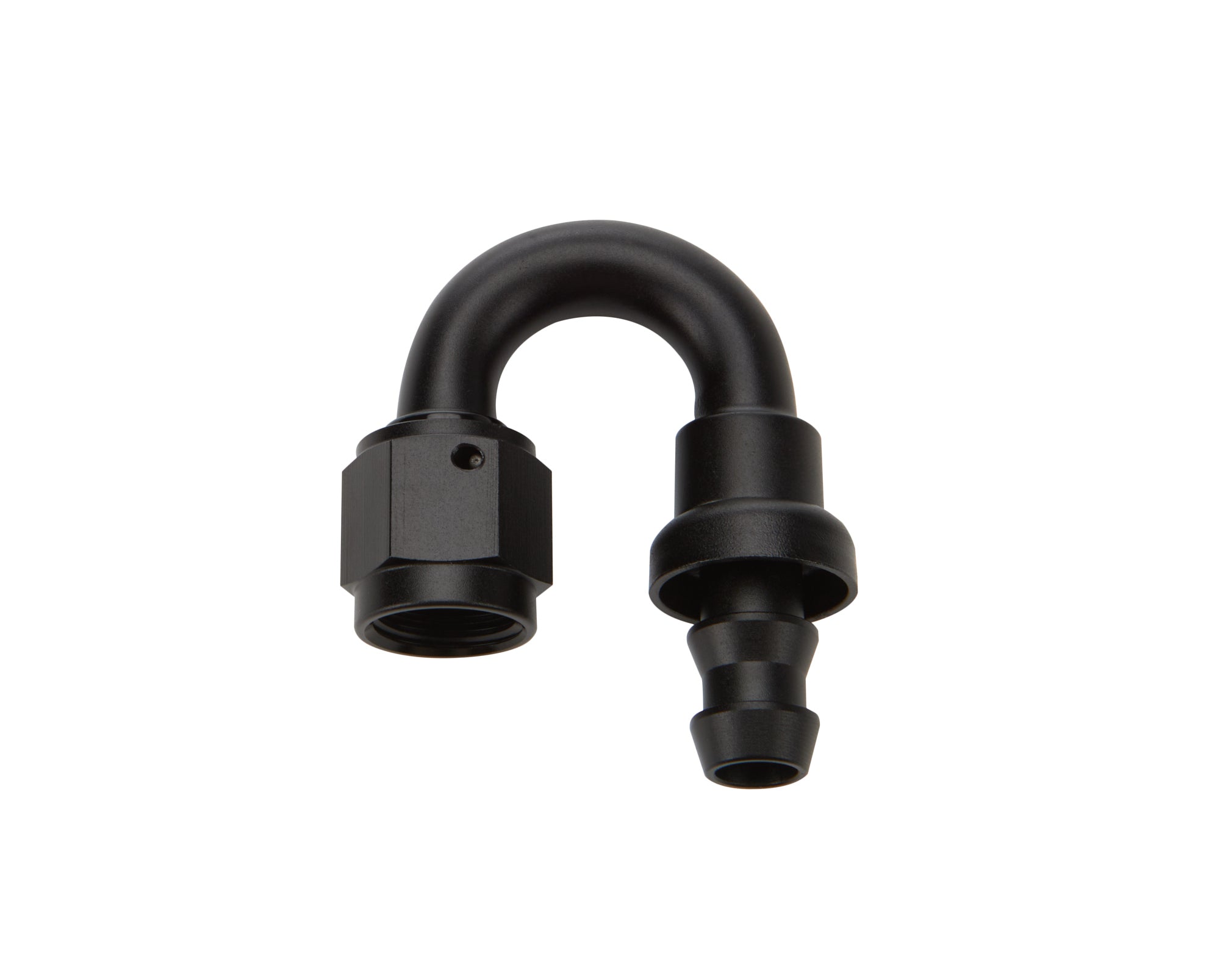 Allstar Performance Pushlock Hose End - Black - 180 Deg Elbow -6 AN