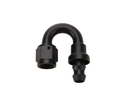 Allstar Performance Pushlock Hose End - Black - 180 Deg Elbow -6 AN