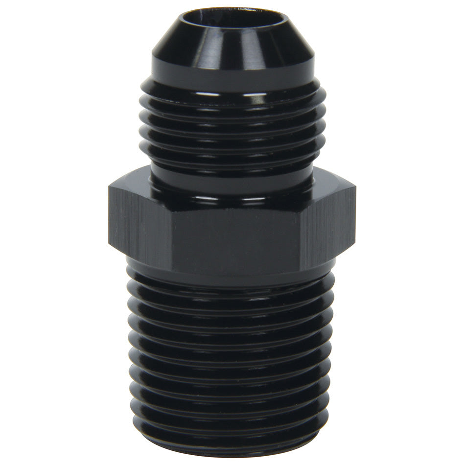 Allstar Performance Straight Adapter Fitting -8 AN Male to 1/2 in NPT Male - Black