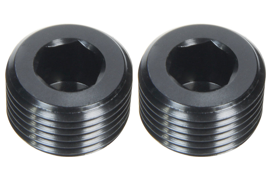 Allstar Performance Aluminum Allen Head Plug - 3/8 in NPT - Black (2 Pack)