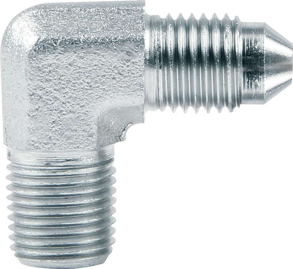 Alstar Performance 90 Degree Brake Adapter Fitting -3 AN Male to 1/8 in NPT Male - Steel - Zinc Oxide ALL50018