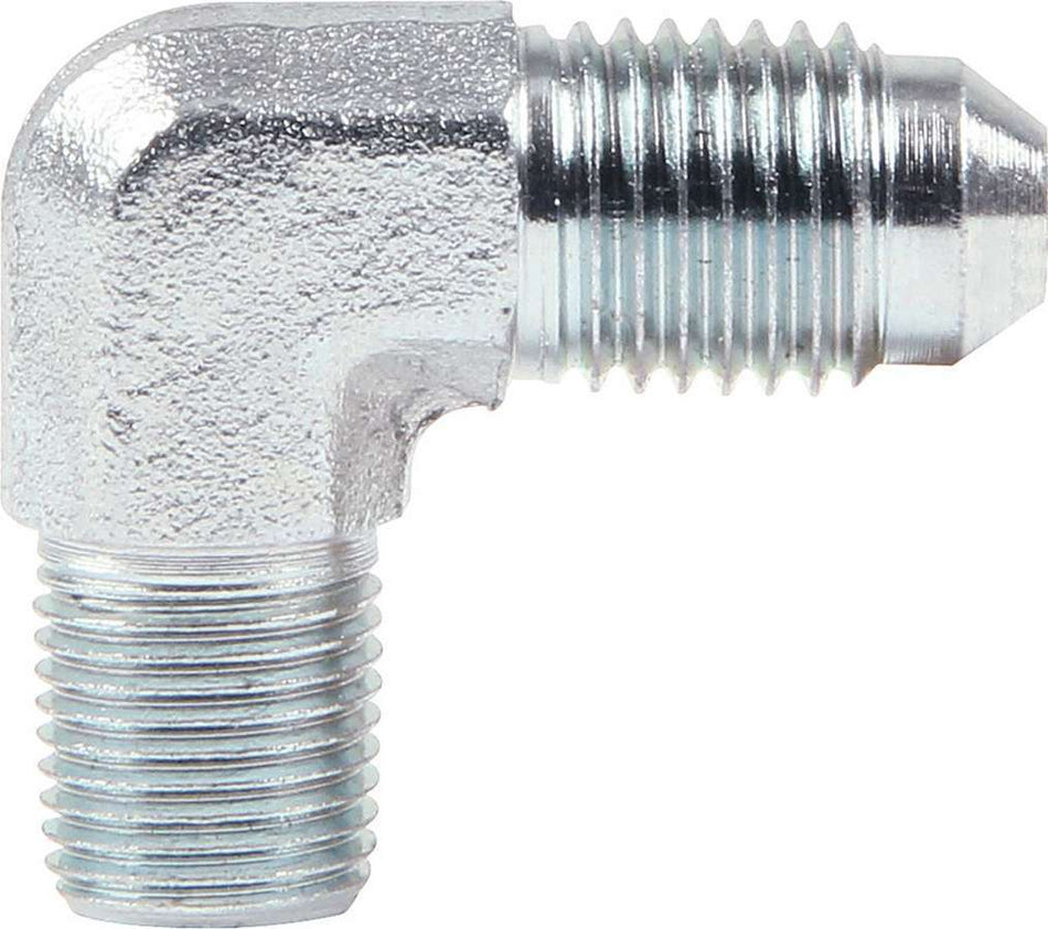 Alstar Performance 90 Degree Brake Adapter Fitting -4 AN Male to 1/8 in NPT Male - Steel - Zinc Oxide ALL50019
