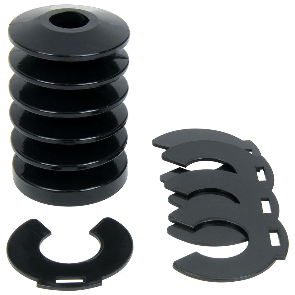 Allstar Performance Bump Stop - 3" Tall - 2" OD - 1/16" Thick Packer Shims Included - Polyurethane - Black