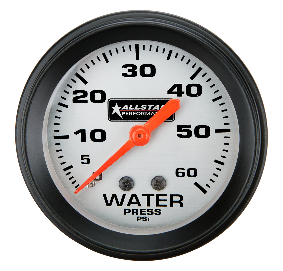 Allstar Performance 0-60 psi Water Pressure Gauge - Full Sweep - 2-5/8 in Diameter - Silver Face