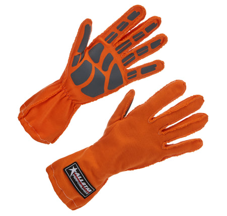Allstar Performance Outseam Single Layer Racing Gloves - Orange/Gray