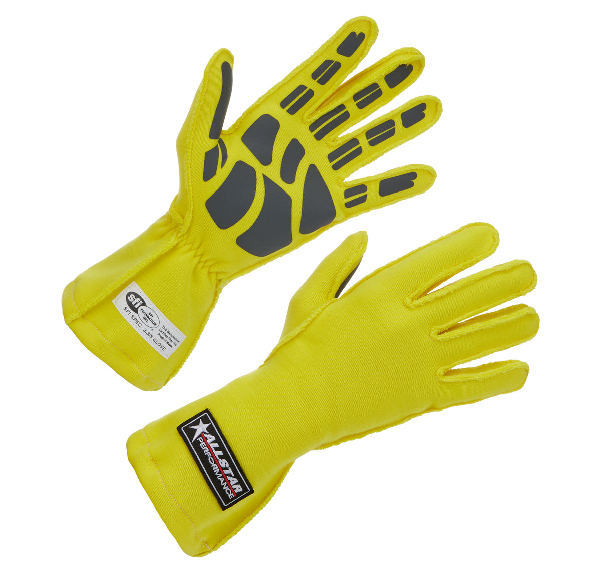 Allstar Performance Outseam Double Layer Racing Gloves - Yellow/Gray