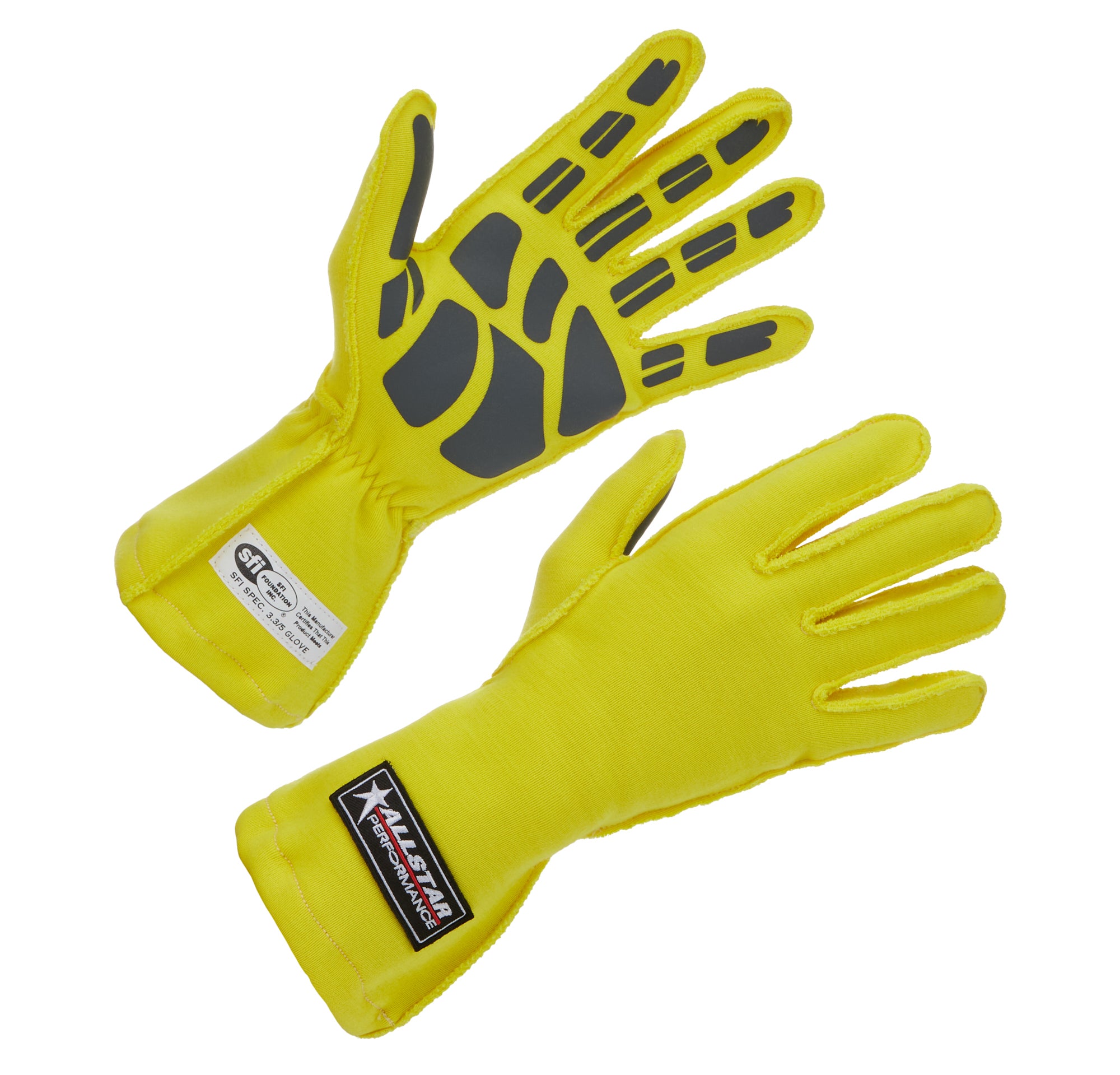 Allstar Performance Outseam Double Layer Racing Gloves - Yellow/Gray
