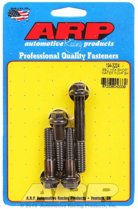 ARP Water Pump Bolts - Hex - Black Oxide - Chevy - Small Block - Short Water Pump (Set of 4)
